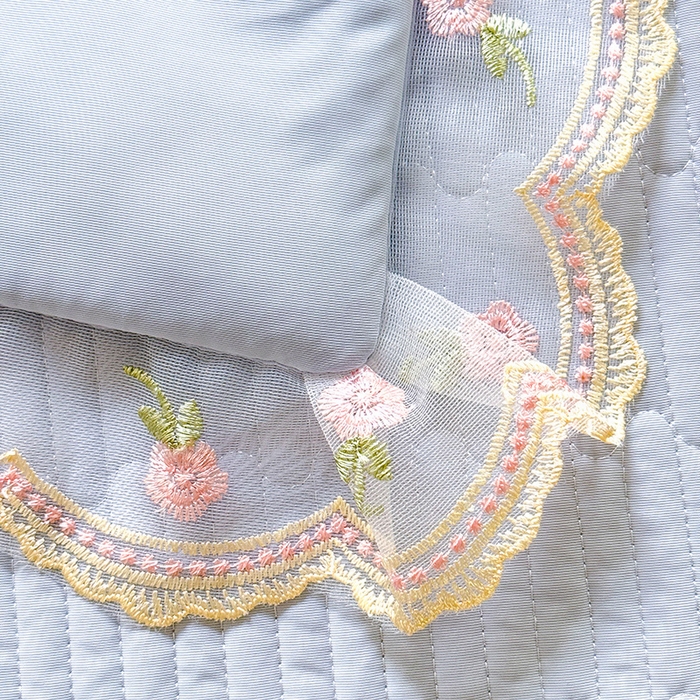 91家纺网 家纺一手货源 找家纺 苏米娜家纺SUMINA 2026新款A类锦氨凉感公主风夏被凉席四件套 初恋-梦幻蓝