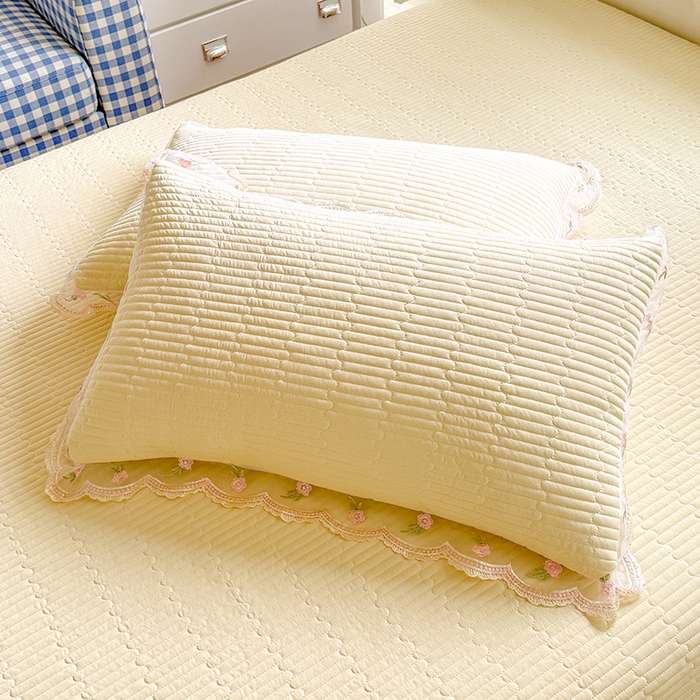 91家纺网 家纺一手货源 找家纺 苏米娜家纺SUMINA 2026新款A类锦氨凉感公主风夏被凉席四件套 初恋-奶酪黄