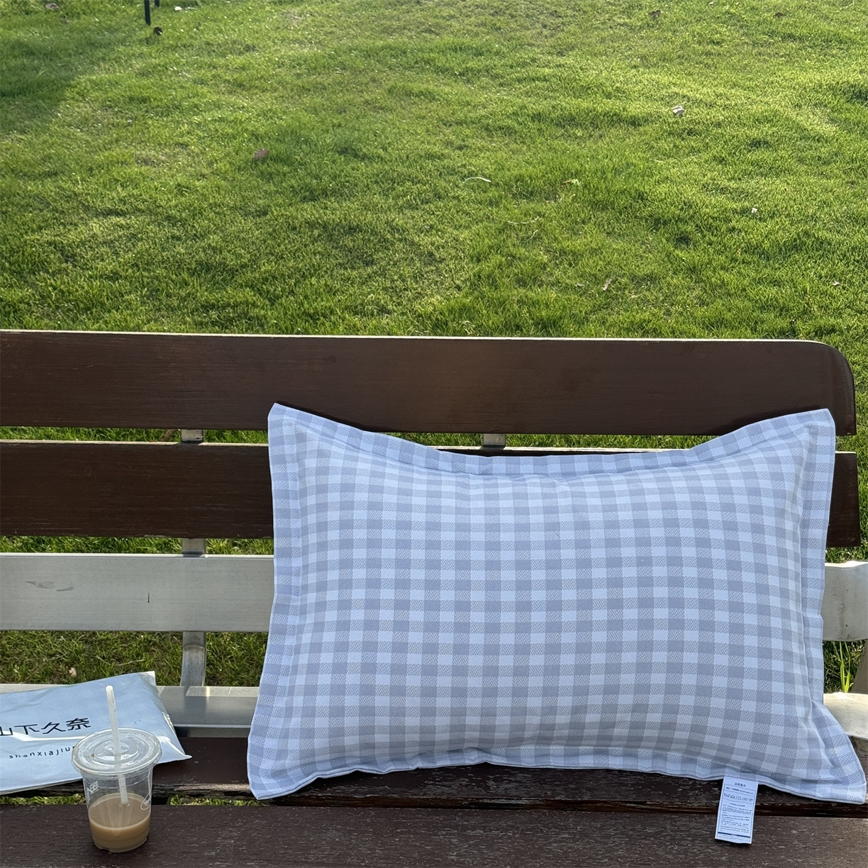 91家纺网 家纺一手货源 找家纺 （总）一隅花田 2026新款竹感纤维格子物语枕套