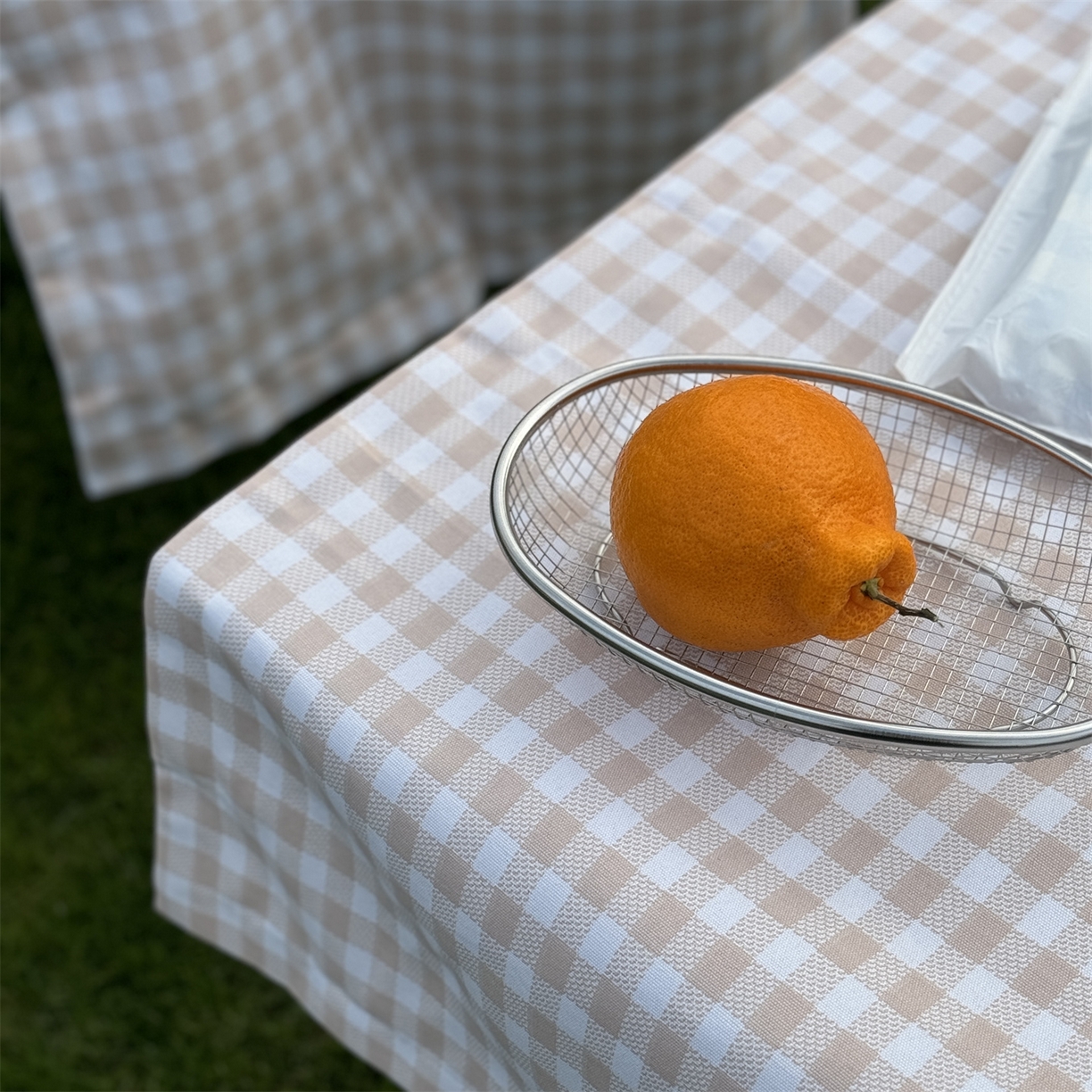 91家纺网 家纺一手货源 找家纺 一隅花田 2026新款竹感纤维格子物语枕套 格子物语·咖