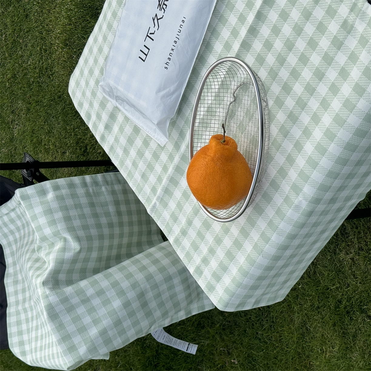 91家纺网 家纺一手货源 找家纺 一隅花田 2026新款竹感纤维格子物语枕套 格子物语·绿