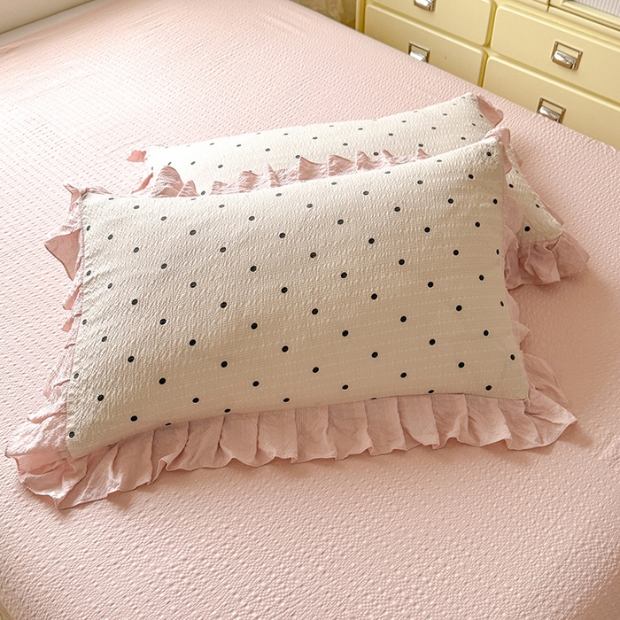 91家纺网 家纺一手货源 找家纺 韩约家纺 2026春夏新款韩式花边泡芙棉床单款夏被夏凉被空调被四件套 奶油泡芙