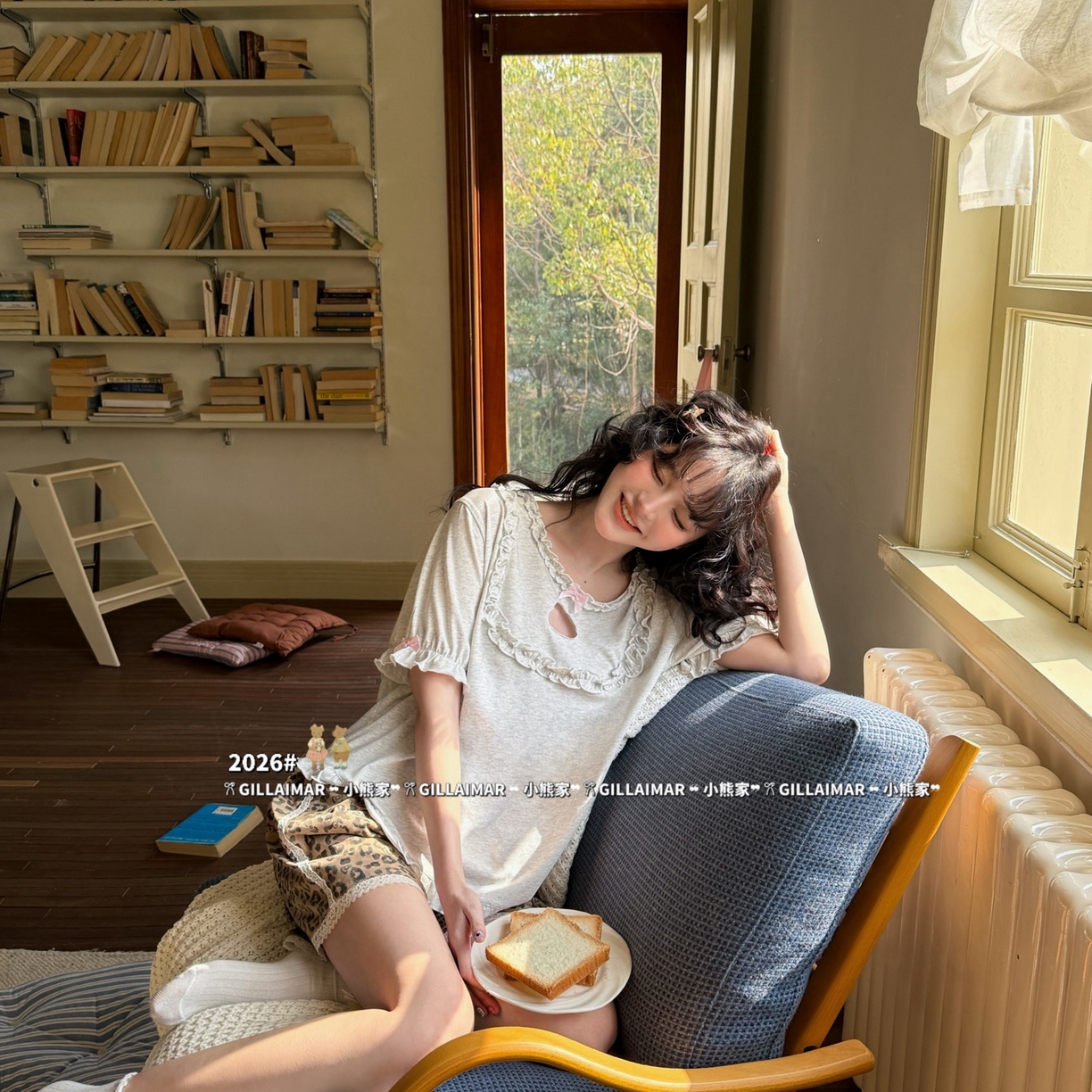 91家纺网 家纺一手货源 找家纺 （总）妍景家居生活馆 2026新款莱赛尔冰丝棉小熊家-短裤KT洞家居服