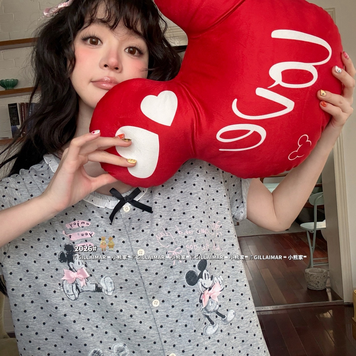 91家纺网 家纺一手货源 找家纺 （总）妍景家居生活馆 2026新款莱赛尔冰丝棉小熊家-短裤粉米奇家居服