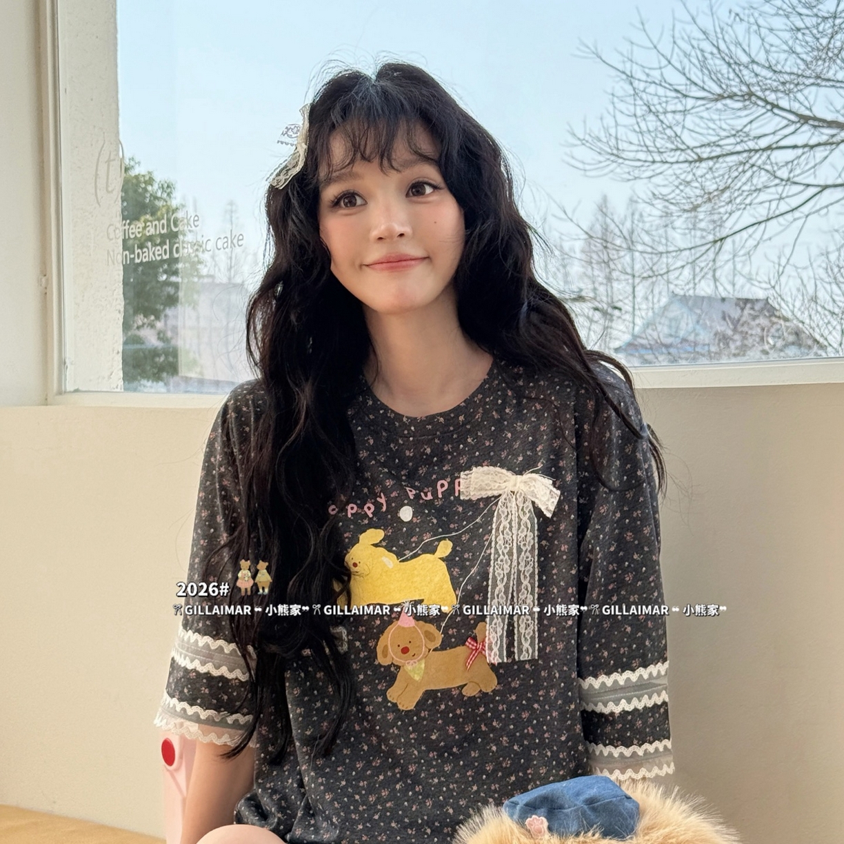 91家纺网 家纺一手货源 找家纺 妍景家居生活馆 2026新款莱赛尔冰丝棉小熊家-短裤散步吧家居服 短裤散步吧-深灰