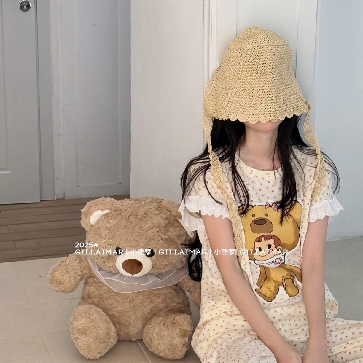 91家纺网 家纺一手货源 找家纺 （总）妍景家居生活馆 2026新款丝光棉小熊家-花花不二熊家居服