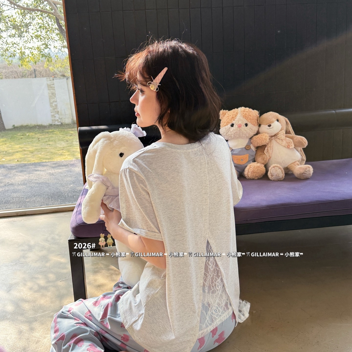 91家纺网 家纺一手货源 找家纺 （总）妍景家居生活馆 2026新款莱赛尔冰丝棉小熊家-马卡龙家居服