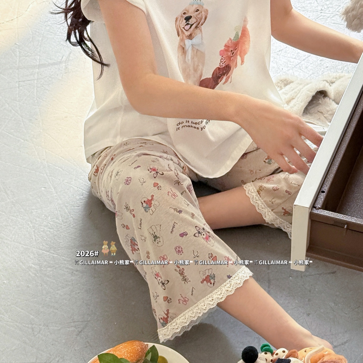 91家纺网 家纺一手货源 找家纺 （总）妍景家居生活馆 2026新款莱赛尔冰丝棉小熊家-派对继续家居服