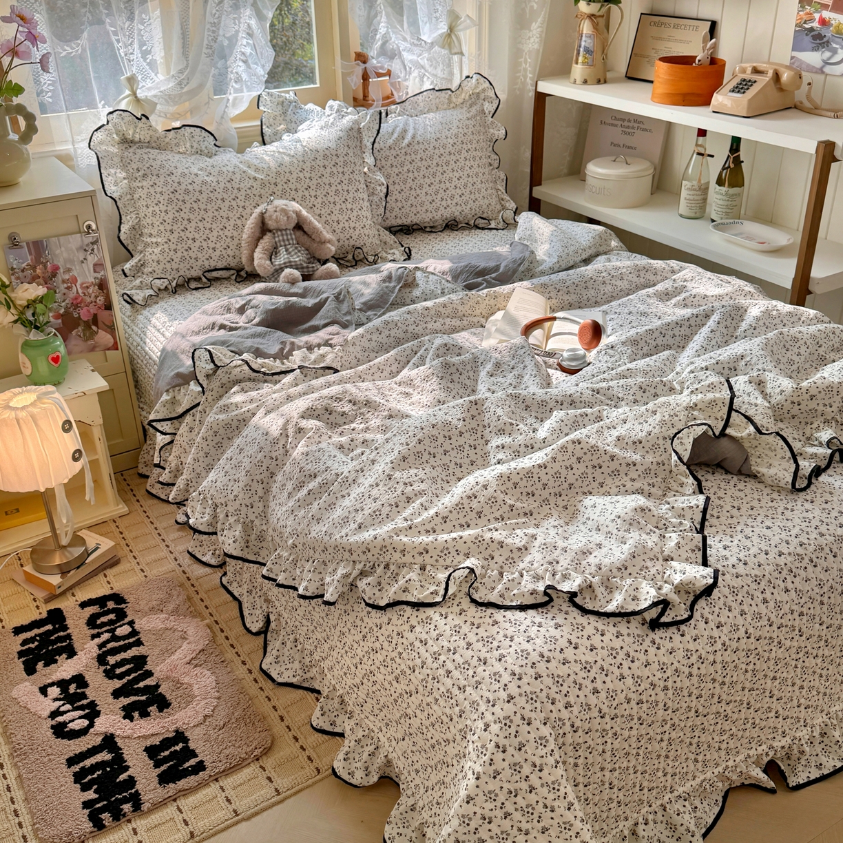 91家纺网 家纺一手货源 找家纺 （总）阿曼达 2026新款印花小碎花花边夏被床盖四件套单夏被单床盖