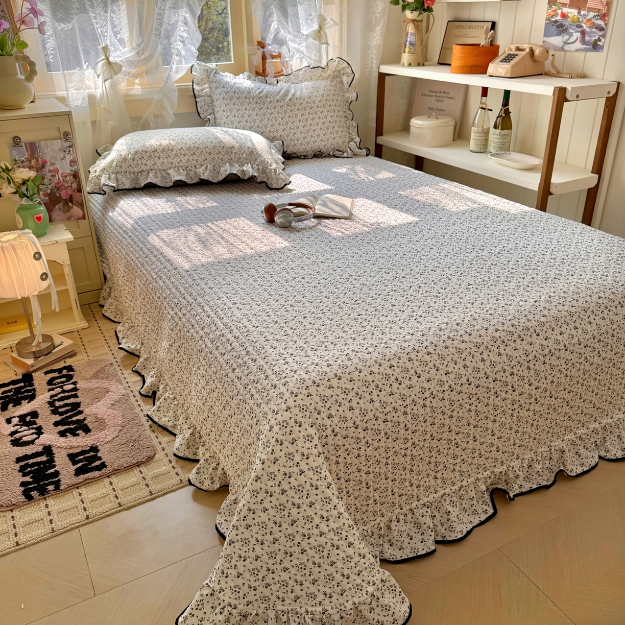 91家纺网 家纺一手货源 找家纺 （总）阿曼达 2026新款印花小碎花花边夏被床盖四件套单夏被单床盖