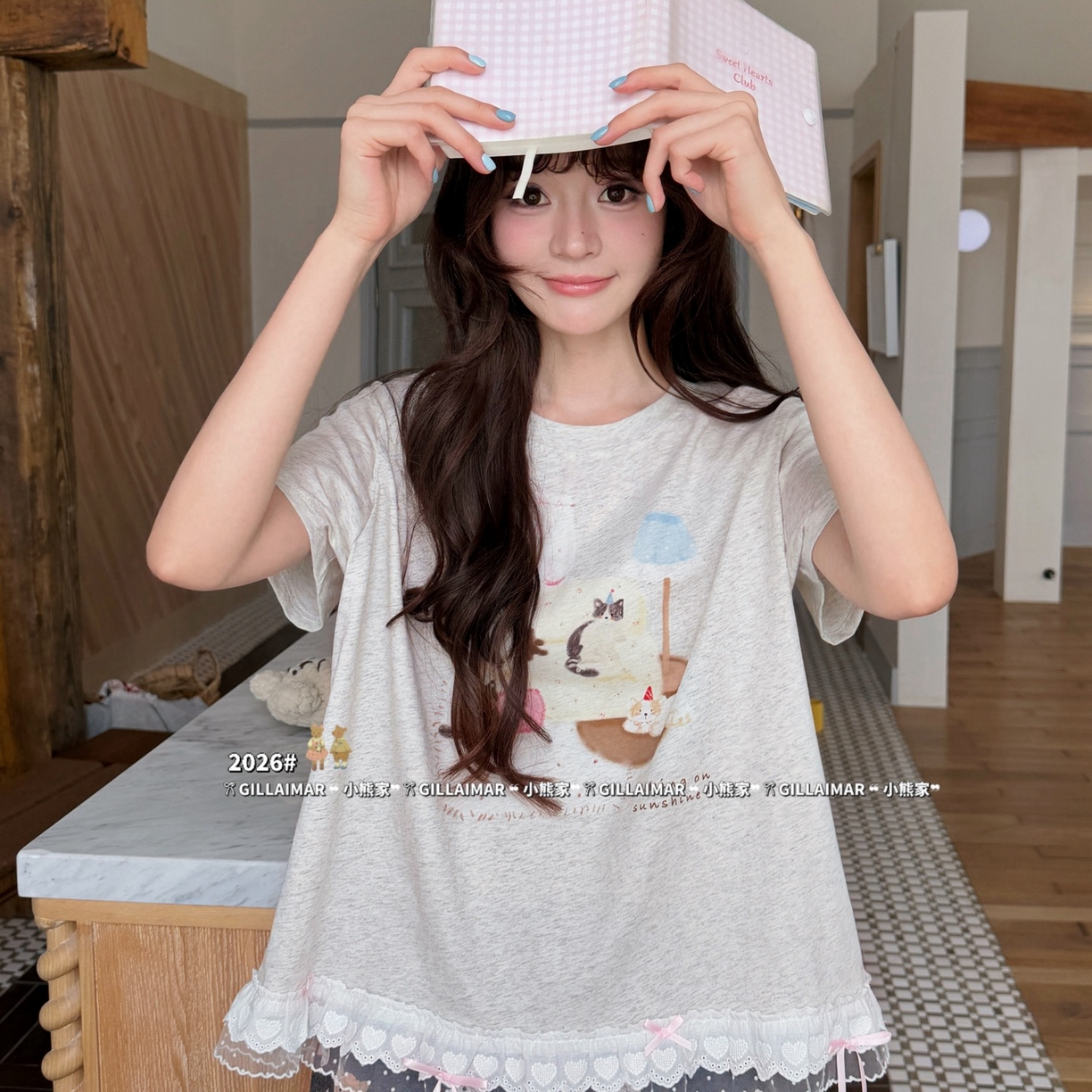 91家纺网 家纺一手货源 找家纺 （总）妍景家居生活馆 2026新款莱赛尔冰丝棉小熊家-无忧小猫家居服