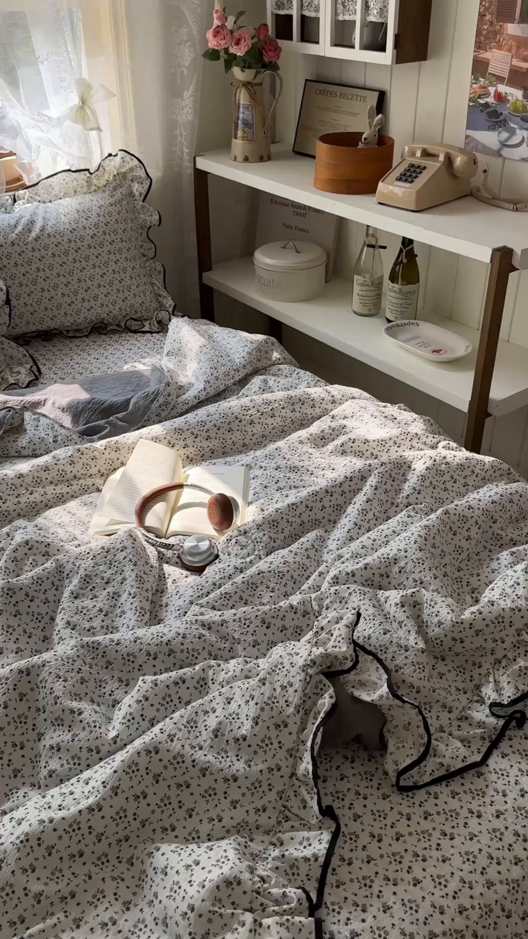 91家纺网 家纺一手货源 找家纺 阿曼达 2026新款印花小碎花花边夏被床盖四件套单夏被单床盖 松月间