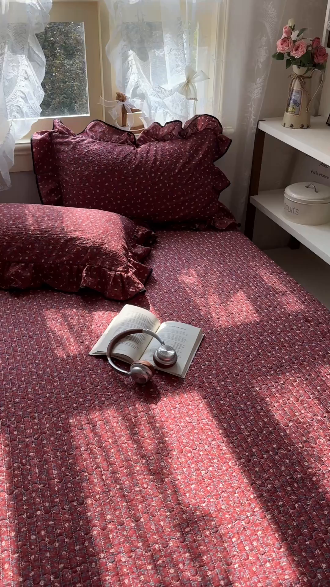 91家纺网 家纺一手货源 找家纺 阿曼达 2026新款印花小碎花花边夏被床盖四件套单夏被单床盖 浆果藤