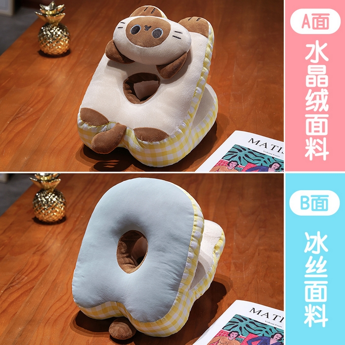 91家纺网 家纺一手货源 找家纺 仟亿莱 2026新款趴趴猫冰丝午睡枕枕头枕芯 冰丝暹罗猫