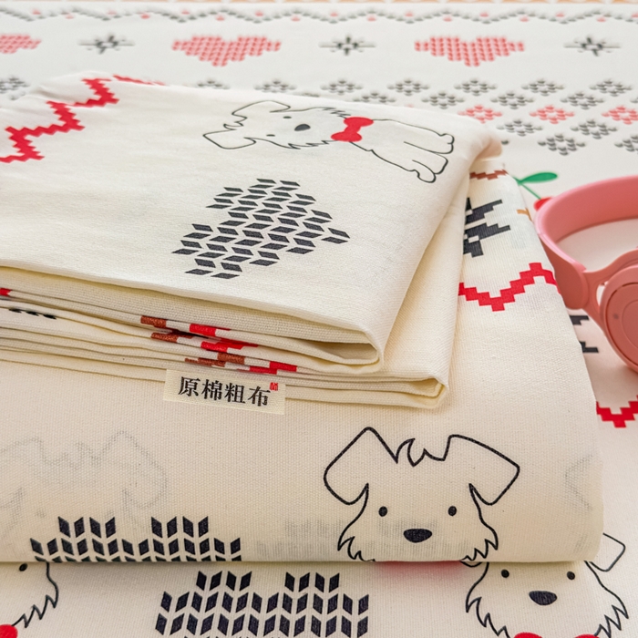 91家纺网 家纺一手货源 找家纺 （总）爱彼家纺 2026夏季热门新款费尔岛小马风格原棉老粗布床单席子凉席三件套-费尔岛风格