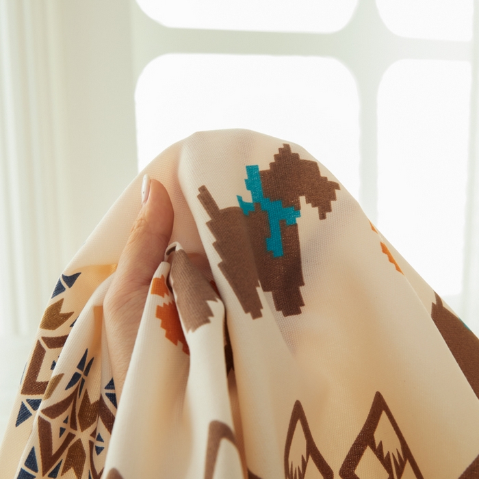 91家纺网 家纺一手货源 找家纺 爱彼家纺 2026夏季热门新款费尔岛小马风格原棉老粗布床单席子凉席三件套-费尔岛风格 摩洛哥小狗