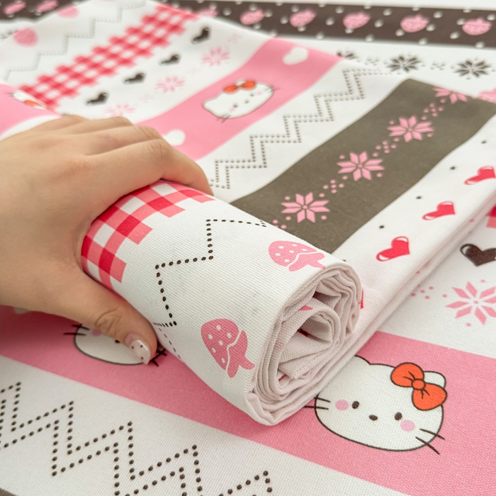 91家纺网 家纺一手货源 找家纺 爱彼家纺 2026夏季热门新款费尔岛小马风格原棉老粗布床单席子凉席三件套-费尔岛风格 甜梦kitt