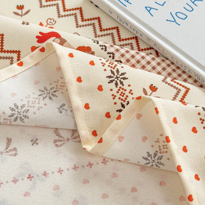 91家纺网 家纺一手货源 找家纺 爱彼家纺 2026夏季热门新款费尔岛小马风格原棉老粗布床单席子凉席三件套-费尔岛风格 小马牧歌