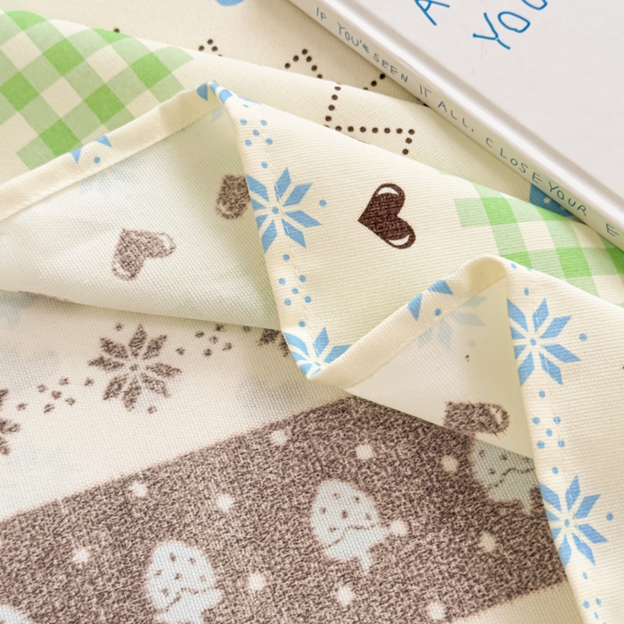 91家纺网 家纺一手货源 找家纺 爱彼家纺 2026夏季热门新款费尔岛小马风格原棉老粗布床单席子凉席三件套-费尔岛风格 雪花kitt