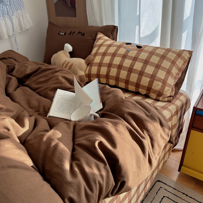 91家纺网 家纺一手货源 找家纺 （总）顾里家纺 2026新款治愈韩风毛巾绣云朵棉四件套