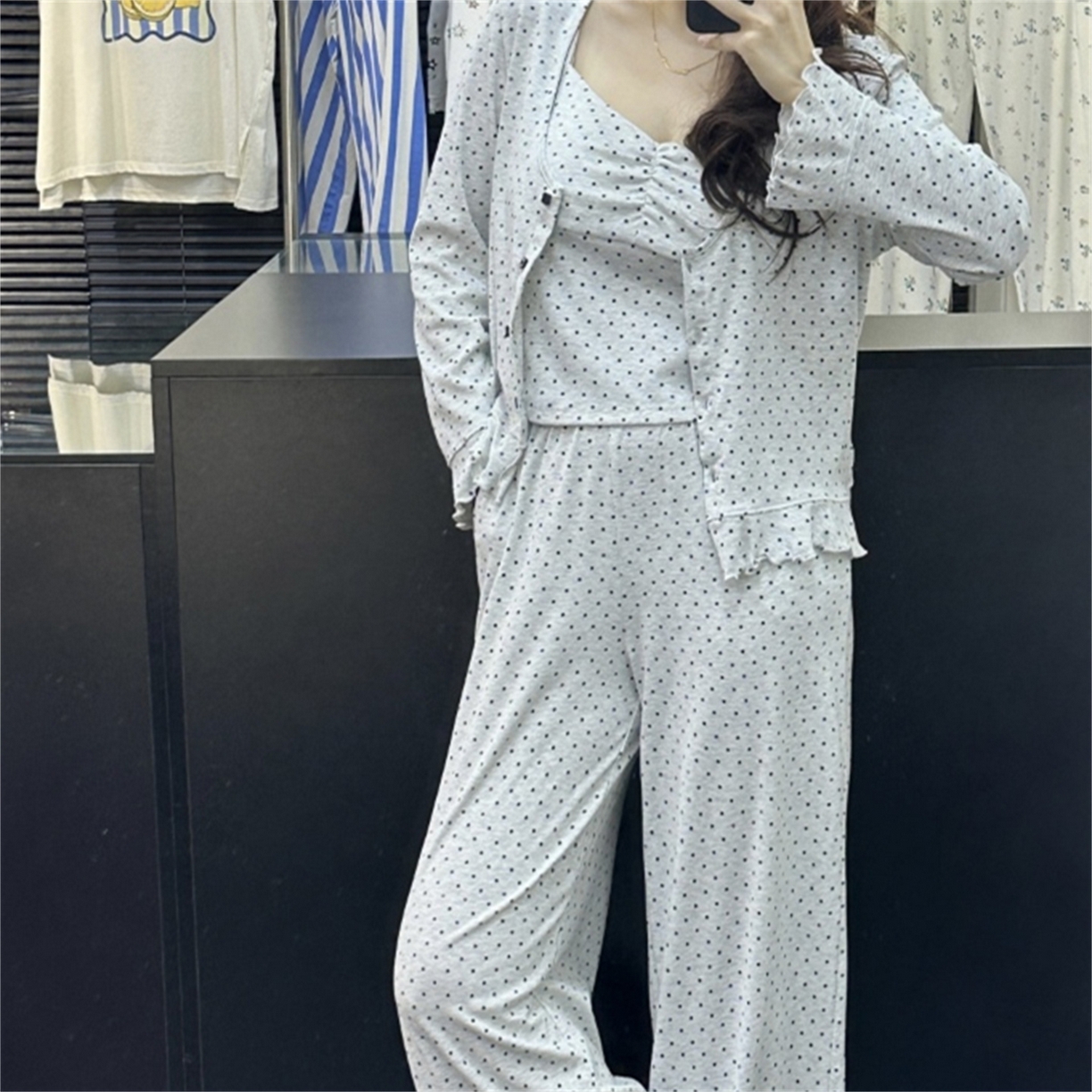 （总）妍景家居生活馆 2026新款经典三件套波点家居服