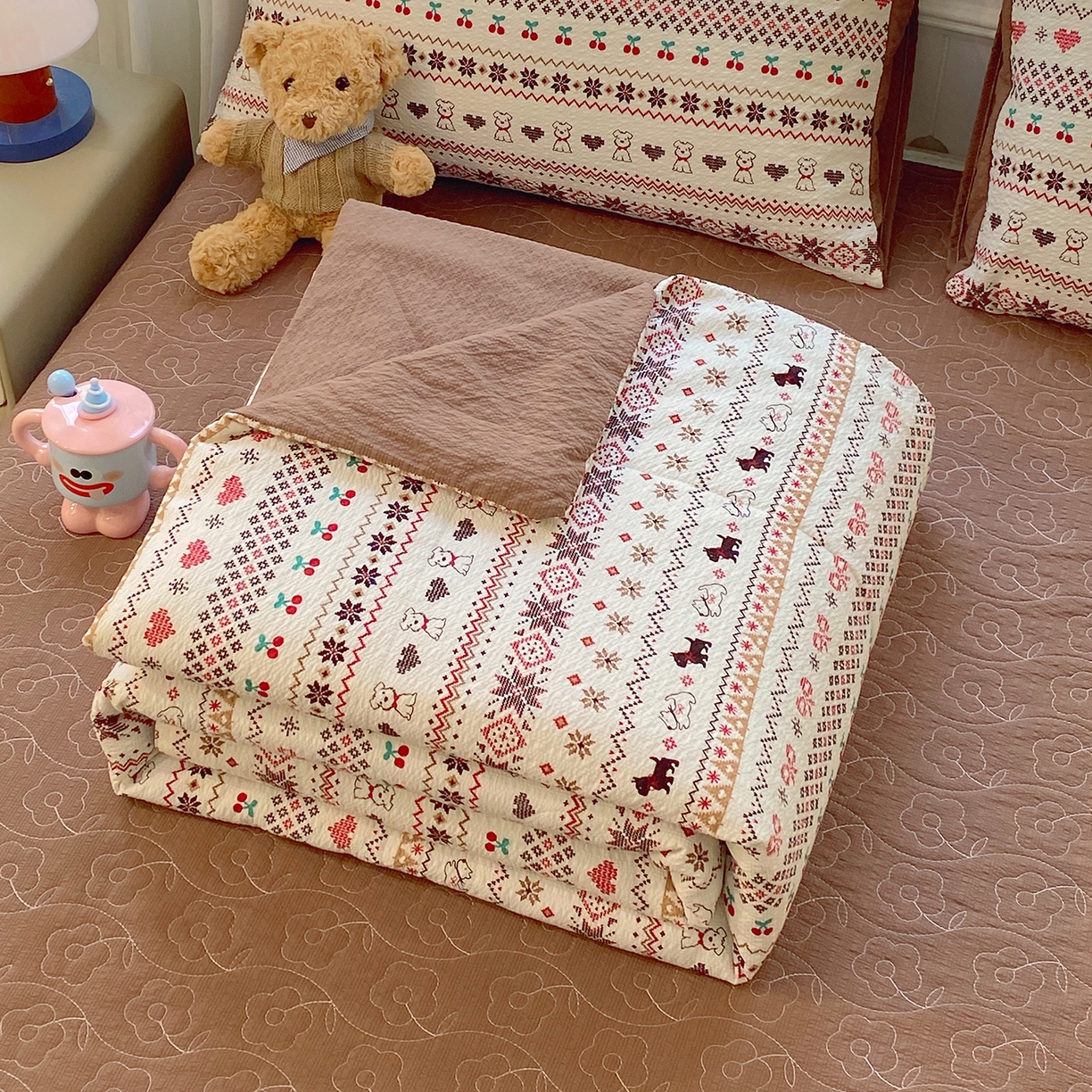 91家纺网 家纺一手货源 找家纺 （总）莱米家纺 2026新款云感泡泡双层纱夏被夏凉被空调被床盖四件套