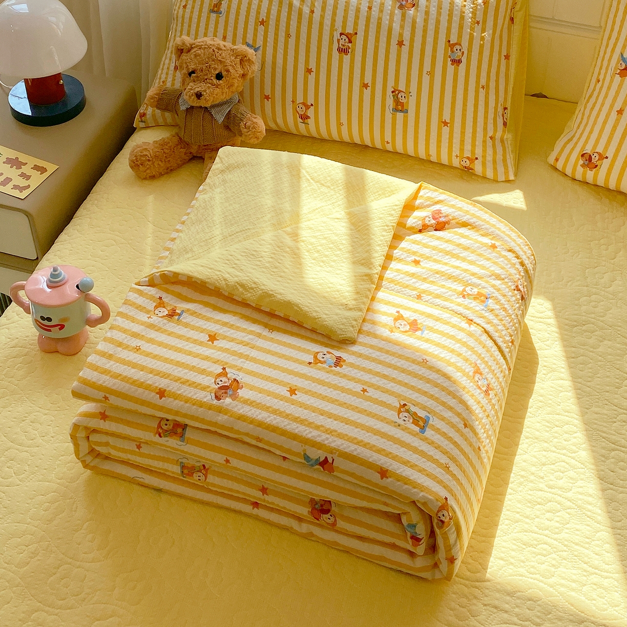 91家纺网 家纺一手货源 找家纺 （总）莱米家纺 2026新款云感泡泡双层纱夏被夏凉被空调被床盖四件套