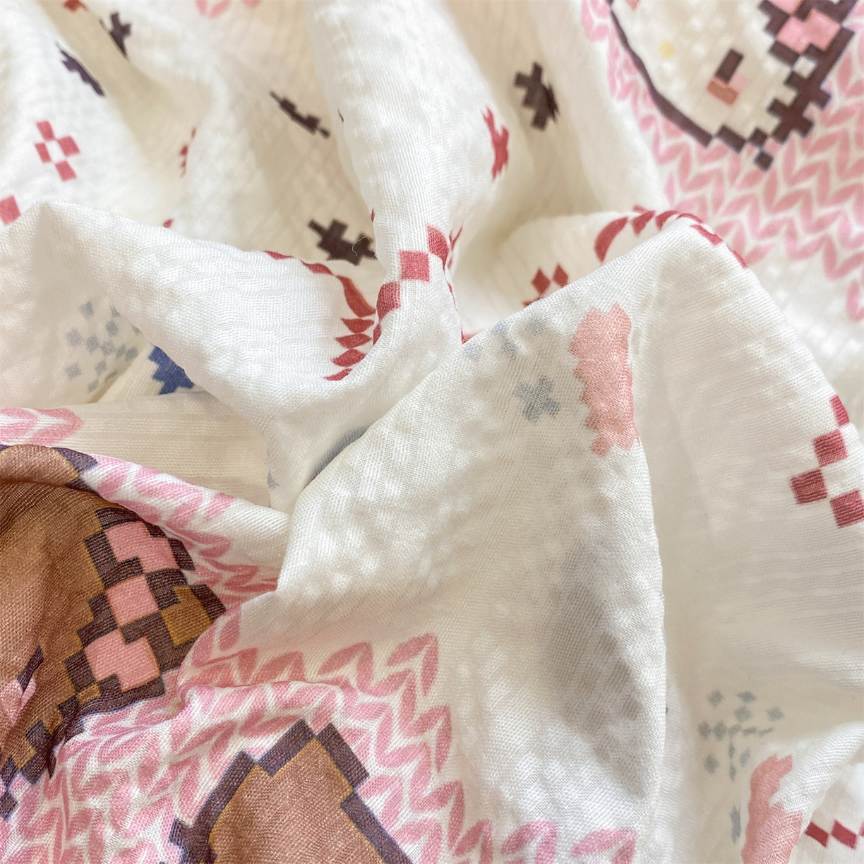 91家纺网 家纺一手货源 找家纺 优贝 2026直播爆款韩版泡芙棉皱皱纱黑边夏被夏凉被空调被四件套 甜心时光