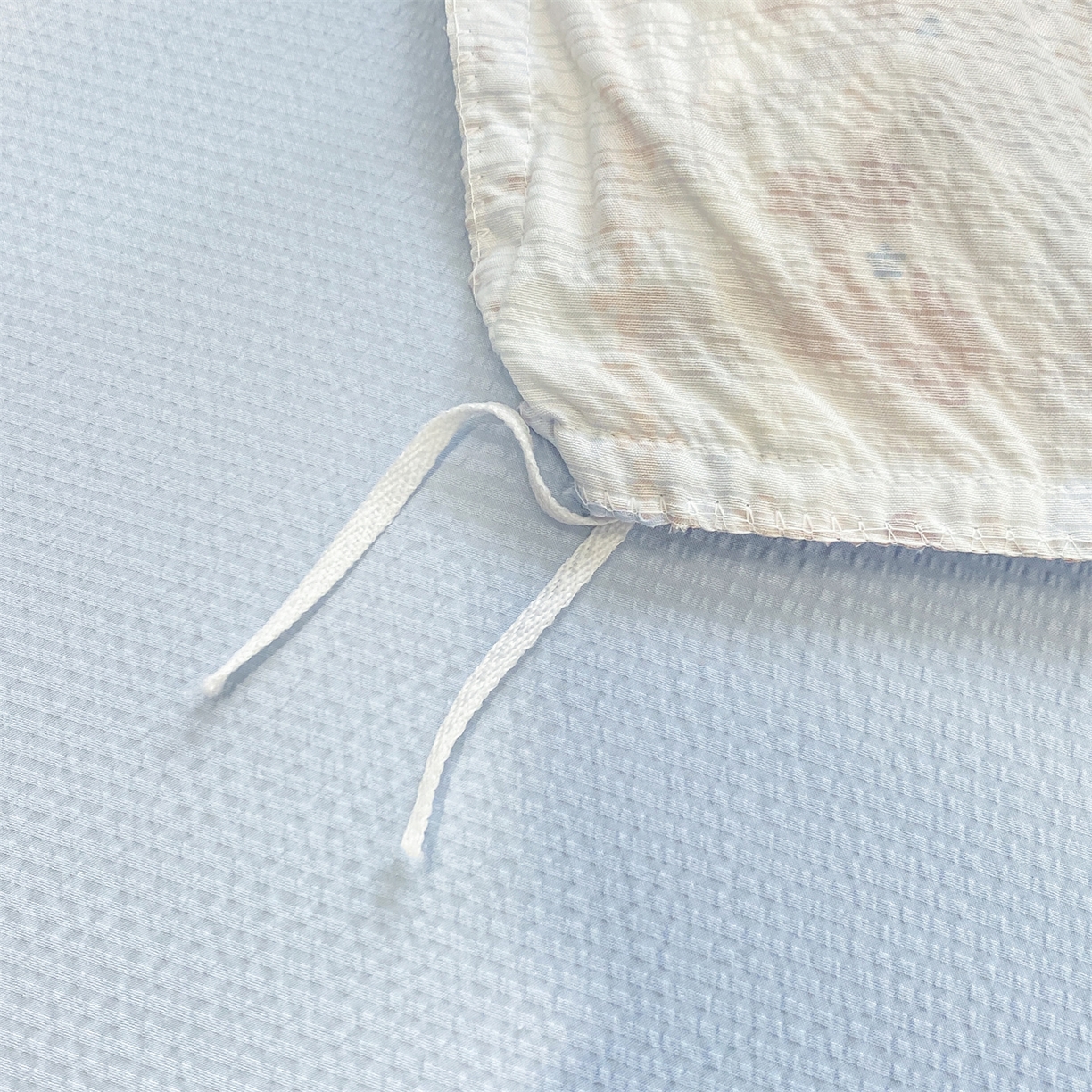 91家纺网 家纺一手货源 找家纺 优贝 2026直播爆款韩版泡芙棉皱皱纱黑边夏被夏凉被空调被四件套 悠然小花