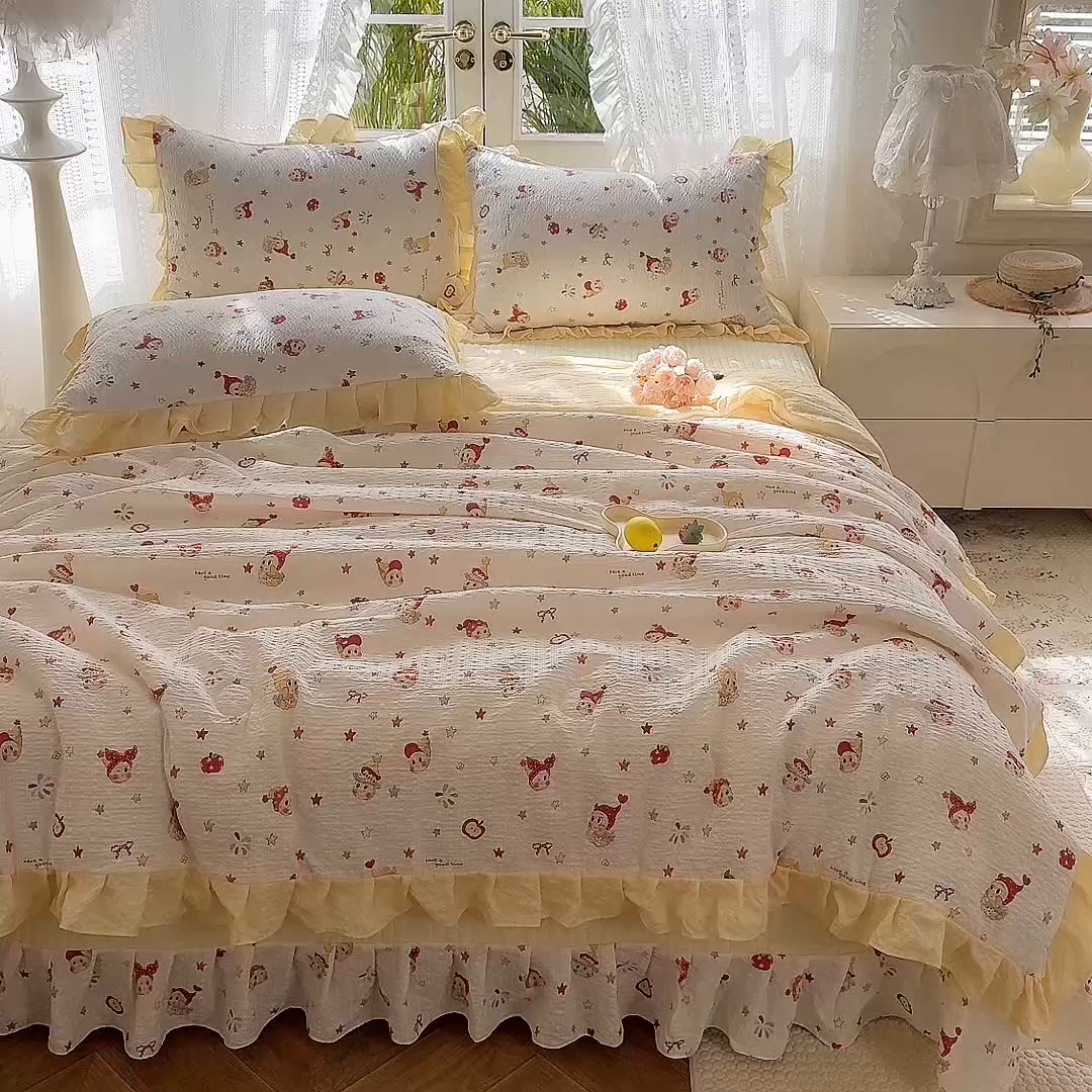 91家纺网 家纺一手货源 找家纺 （总）韩约家纺 2026新款泡芙棉床盖款夏被夏凉被空调被四件套