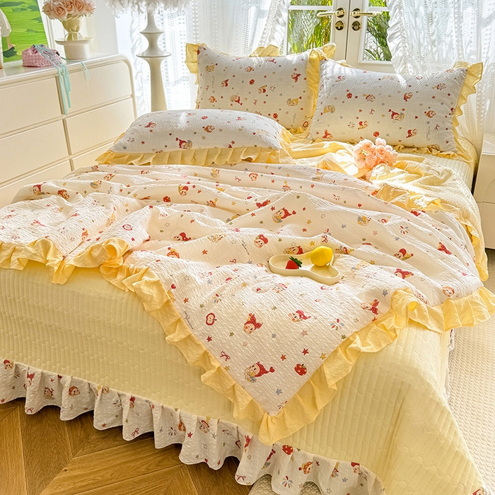 91家纺网 家纺一手货源 找家纺 （总）韩约家纺 2026新款泡芙棉床盖款夏被夏凉被空调被四件套