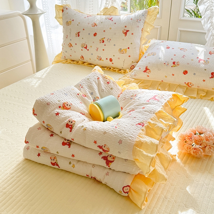 91家纺网 家纺一手货源 找家纺 （总）韩约家纺 2026新款泡芙棉床盖款夏被夏凉被空调被四件套