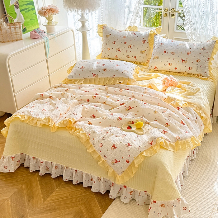 91家纺网 家纺一手货源 找家纺 （总）韩约家纺 2026新款泡芙棉床盖款夏被夏凉被空调被四件套