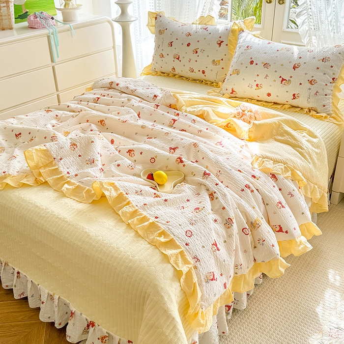 91家纺网 家纺一手货源 找家纺 （总）韩约家纺 2026新款泡芙棉床盖款夏被夏凉被空调被四件套