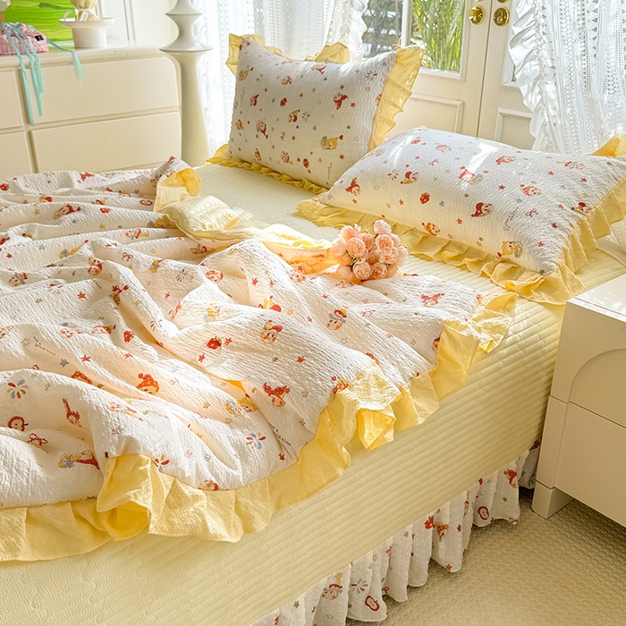 91家纺网 家纺一手货源 找家纺 （总）韩约家纺 2026新款泡芙棉床盖款夏被夏凉被空调被四件套