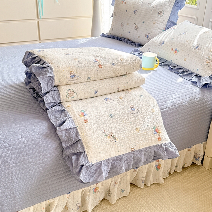 91家纺网 家纺一手货源 找家纺 （总）韩约家纺 2026新款泡芙棉床盖款夏被夏凉被空调被四件套