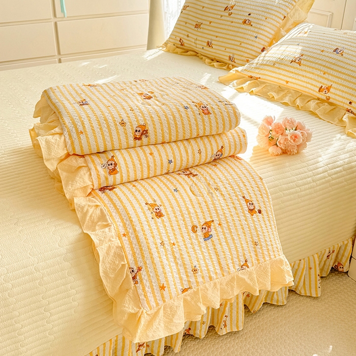 91家纺网 家纺一手货源 找家纺 （总）韩约家纺 2026新款泡芙棉床盖款夏被夏凉被空调被四件套