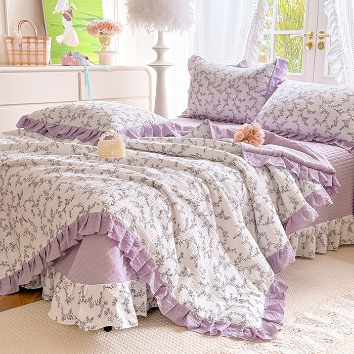 91家纺网 家纺一手货源 找家纺 韩约家纺 2026新款泡芙棉床盖款夏被夏凉被空调被四件套 安暖如夏