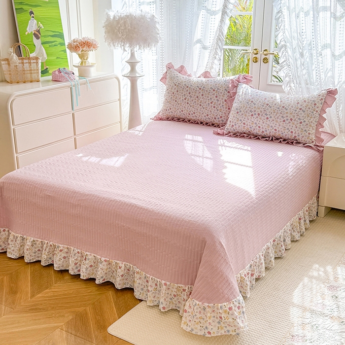 91家纺网 家纺一手货源 找家纺 韩约家纺 2026新款泡芙棉床盖款夏被夏凉被空调被四件套 花春城