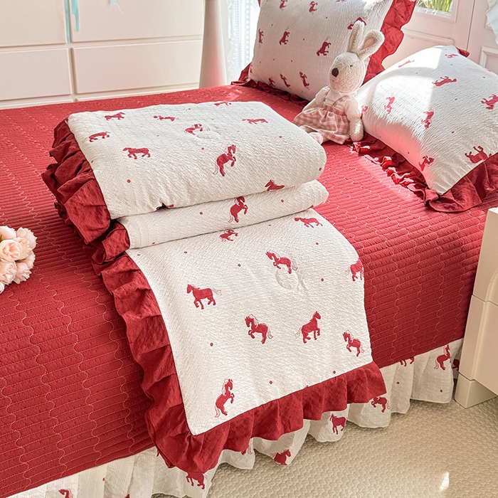 韩约家纺 2026新款泡芙棉床盖款夏被夏凉被空调被四件套 马上有钱