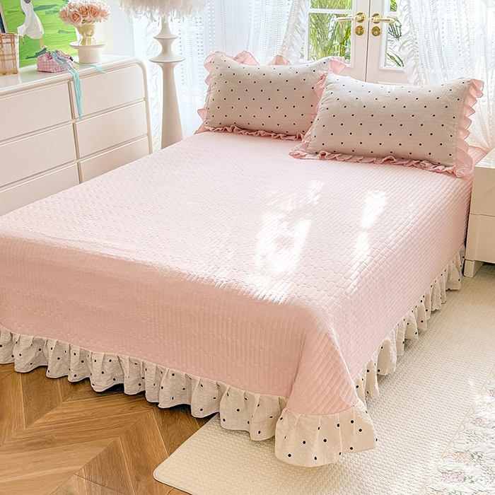 91家纺网 家纺一手货源 找家纺 韩约家纺 2026新款泡芙棉床盖款夏被夏凉被空调被四件套 奶油泡芙