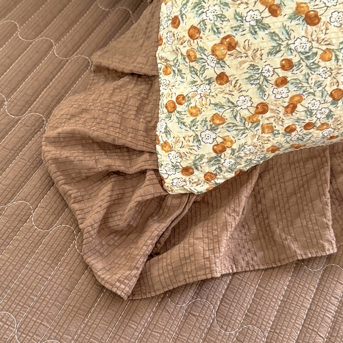 91家纺网 家纺一手货源 找家纺 韩约家纺 2026新款泡芙棉床盖款夏被夏凉被空调被四件套 苏糖咖