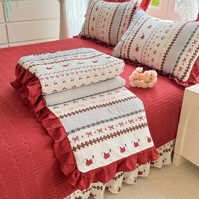 韩约家纺 2026新款泡芙棉床盖款夏被夏凉被空调被四件套 星梦伙伴