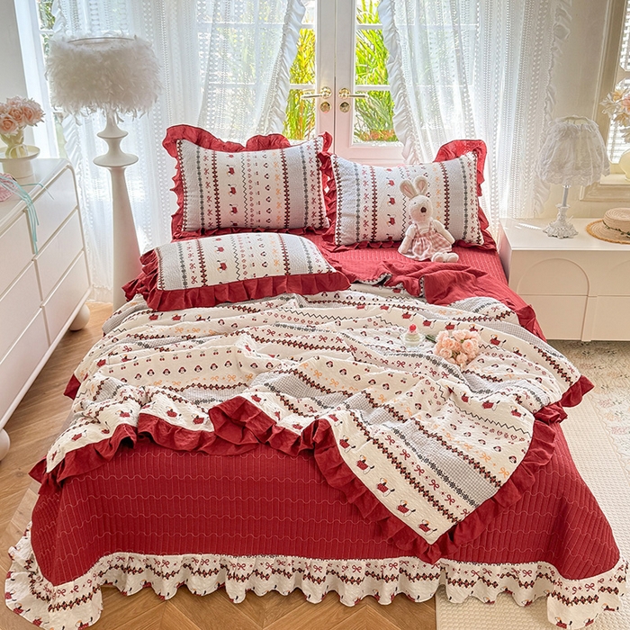 91家纺网 家纺一手货源 找家纺 韩约家纺 2026新款泡芙棉床盖款夏被夏凉被空调被四件套 星梦伙伴