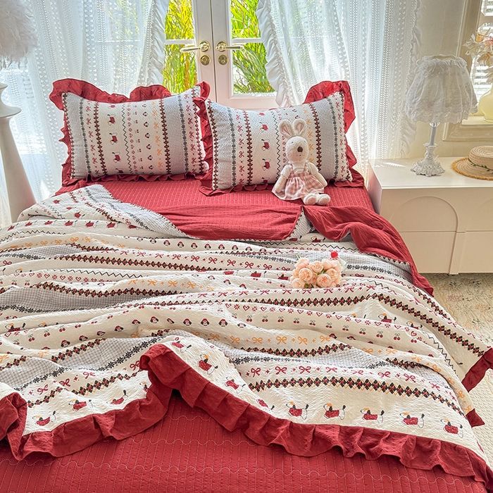 91家纺网 家纺一手货源 找家纺 韩约家纺 2026新款泡芙棉床盖款夏被夏凉被空调被四件套 星梦伙伴