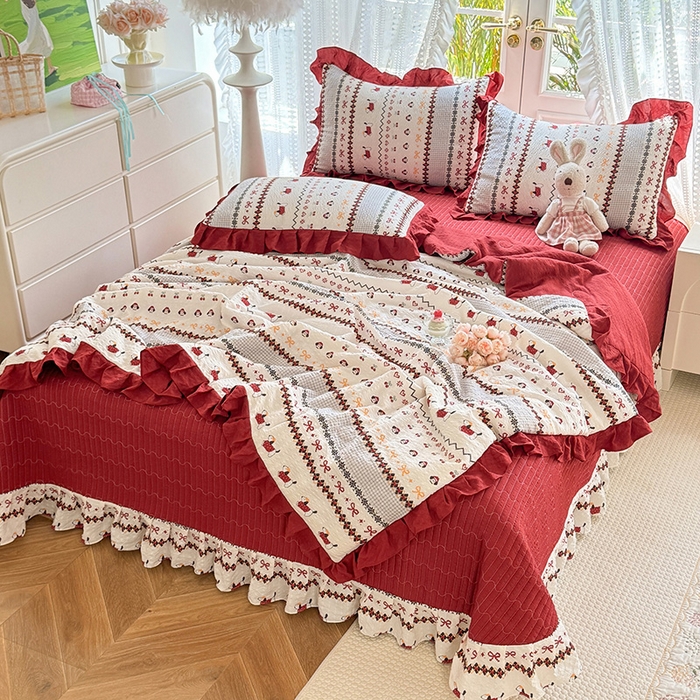 91家纺网 家纺一手货源 找家纺 韩约家纺 2026新款泡芙棉床盖款夏被夏凉被空调被四件套 星梦伙伴