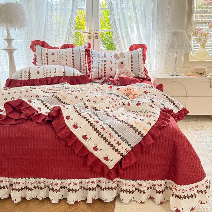 91家纺网 家纺一手货源 找家纺 韩约家纺 2026新款泡芙棉床盖款夏被夏凉被空调被四件套 星梦伙伴