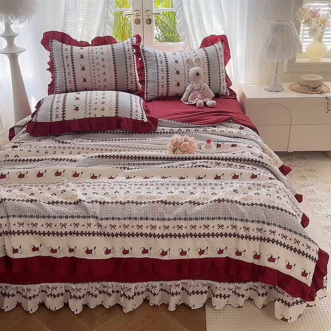 91家纺网 家纺一手货源 找家纺 韩约家纺 2026新款泡芙棉床盖款夏被夏凉被空调被四件套 星梦伙伴