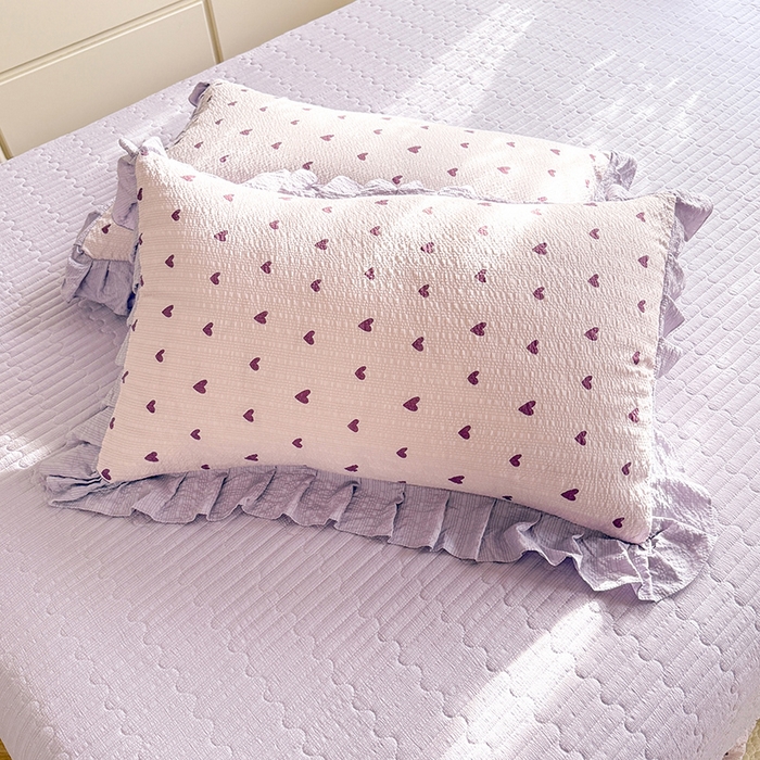 91家纺网 家纺一手货源 找家纺 韩约家纺 2026新款泡芙棉床盖款夏被夏凉被空调被四件套 紫色心情