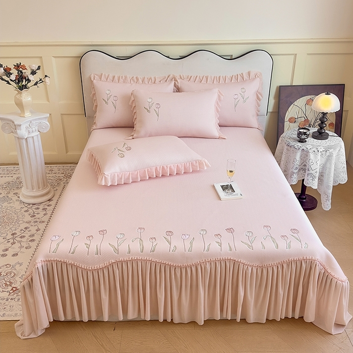 （总）女子家纺 2026新款中分子绣花款弯边复合凉感席三件套-洛可可